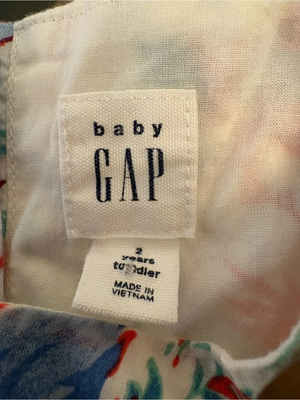 Baby Gap Girls size 2 Floral A-Line Flutter Sleeve Dress Lined Ruffle Button